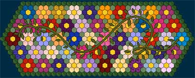 hexagon flower garden table runner